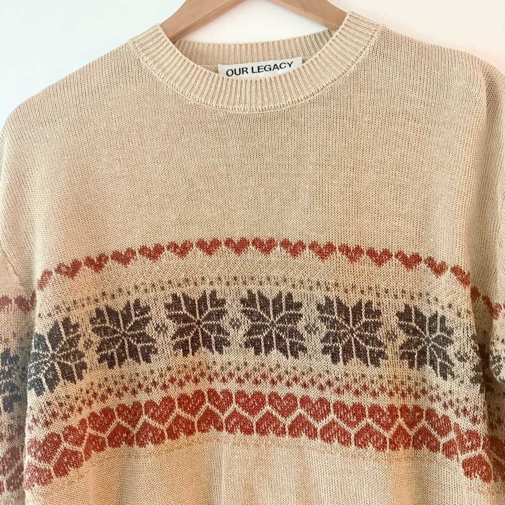 Our Legacy BASE ROUNDNECK Snow Fairisle Hemp - Picture 8 of 9